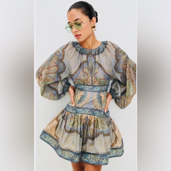 COSTA AZUL Chic Long Sleeve Paisley Dress - Picture 3 of 4